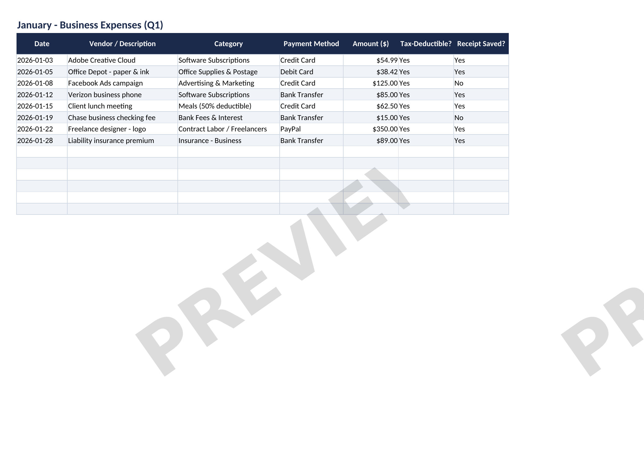 Small Business Expense & Tax Tracker – Complete Bundle | Instant Download