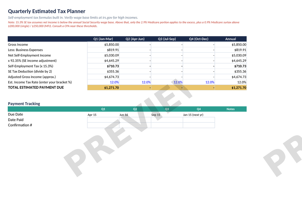 Small Business Expense Tracker – Excel Spreadsheet | Instant Download