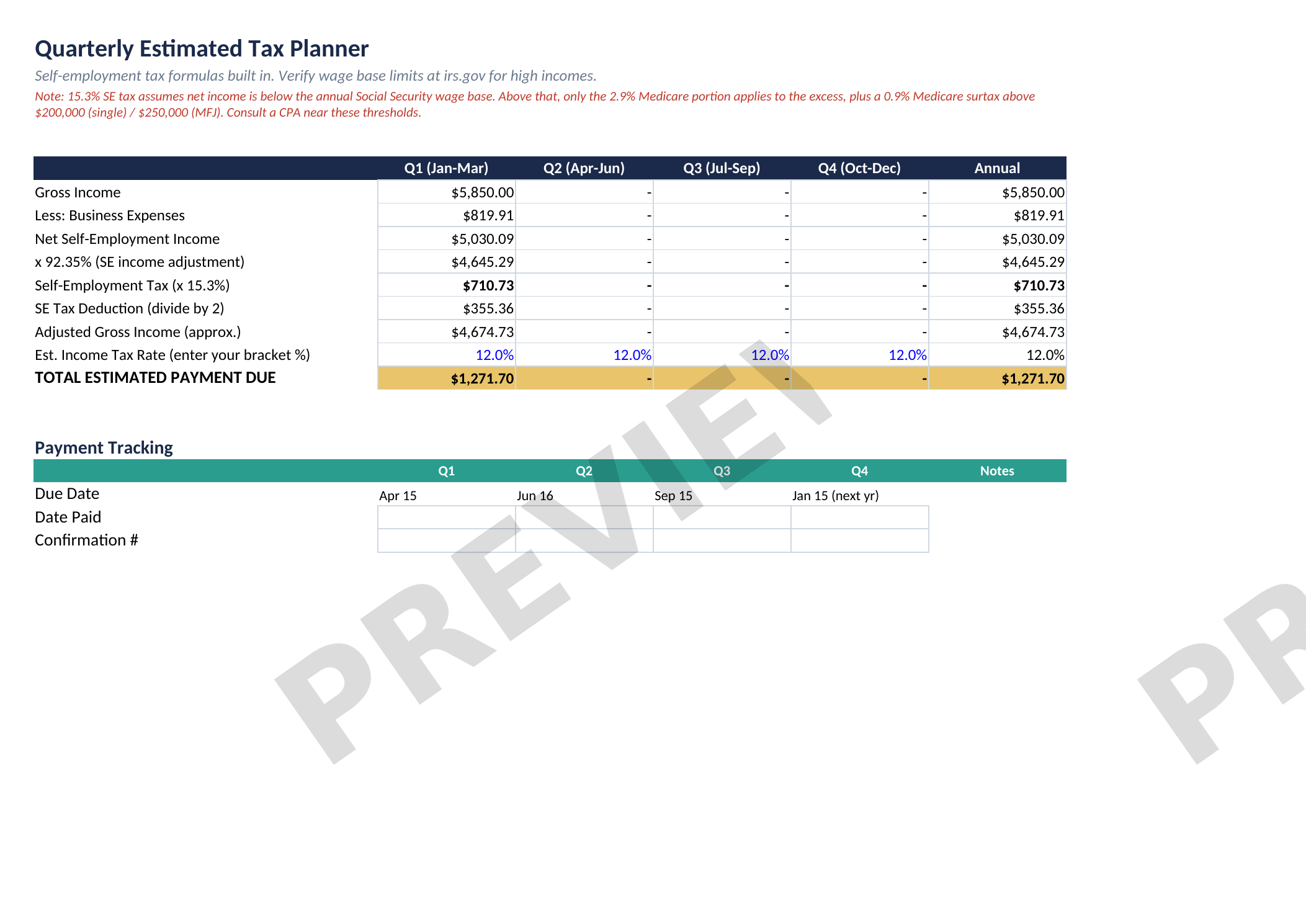 Small Business Expense Tracker – Excel Spreadsheet | Instant Download
