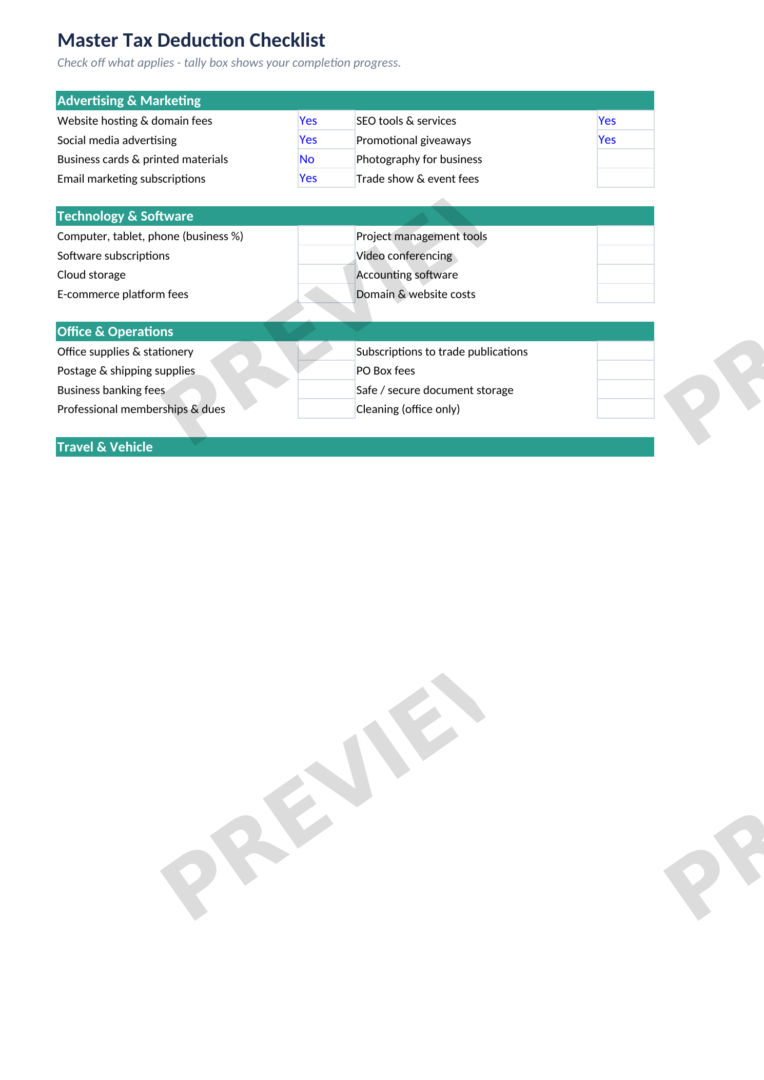 Small Business Expense & Tax Tracker – Complete Bundle | Instant Download