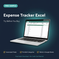 Free sample of Tracora's automated Excel expense tracker – try before you buy, includes one monthly tab with pre-built formulas for small business expense tracking